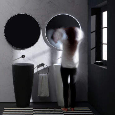 specchio da bagno illuminato led dettaglio avior round vanità & casa