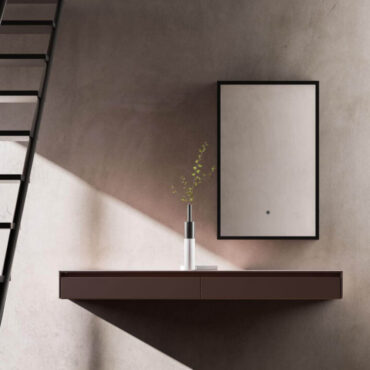 specchio da bagno illuminato led profilo nero avior vanità & casa