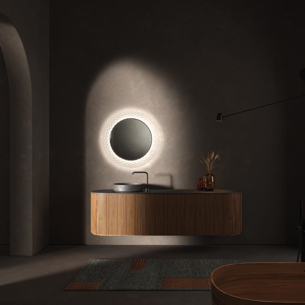 specchio da bagno illuminato led rotondo perla vanità & casa
