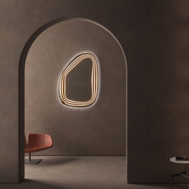 specchio da bagno illuminato living led dettaglio pebble vanità & casa