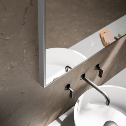specchio da bagno illuminazione led pulsante touch dettaglio starbusrt vanità & casa