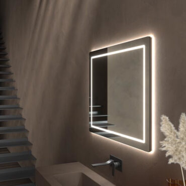 specchio da bagno led illuminato dettaglio compact vanità & casa
