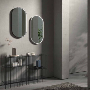 specchio da bagno led profilo colorato avior oval vanità & casa