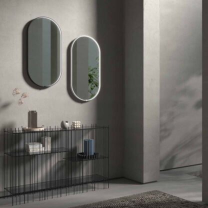 specchio da bagno led profilo colorato avior oval vanità & casa