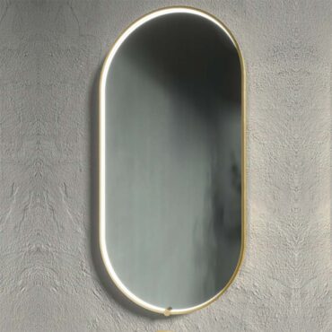 specchio da bagno led profilo oro avior oval vanità & casa