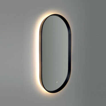 specchio da bagno retroilluminato led cornice nera spctral al oval vanità & casa