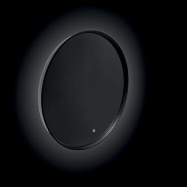 specchio da bagno retroilluminato led cornice nera spectral al round vanità & casa