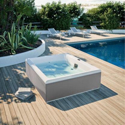 minipiscina idromassaggio acrilico freestanding pannello ecoresina mawi 175 glass