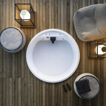 minipisicna acrilico circolare idromassaggio dettaglio ecoresina mawi spa 166 glass