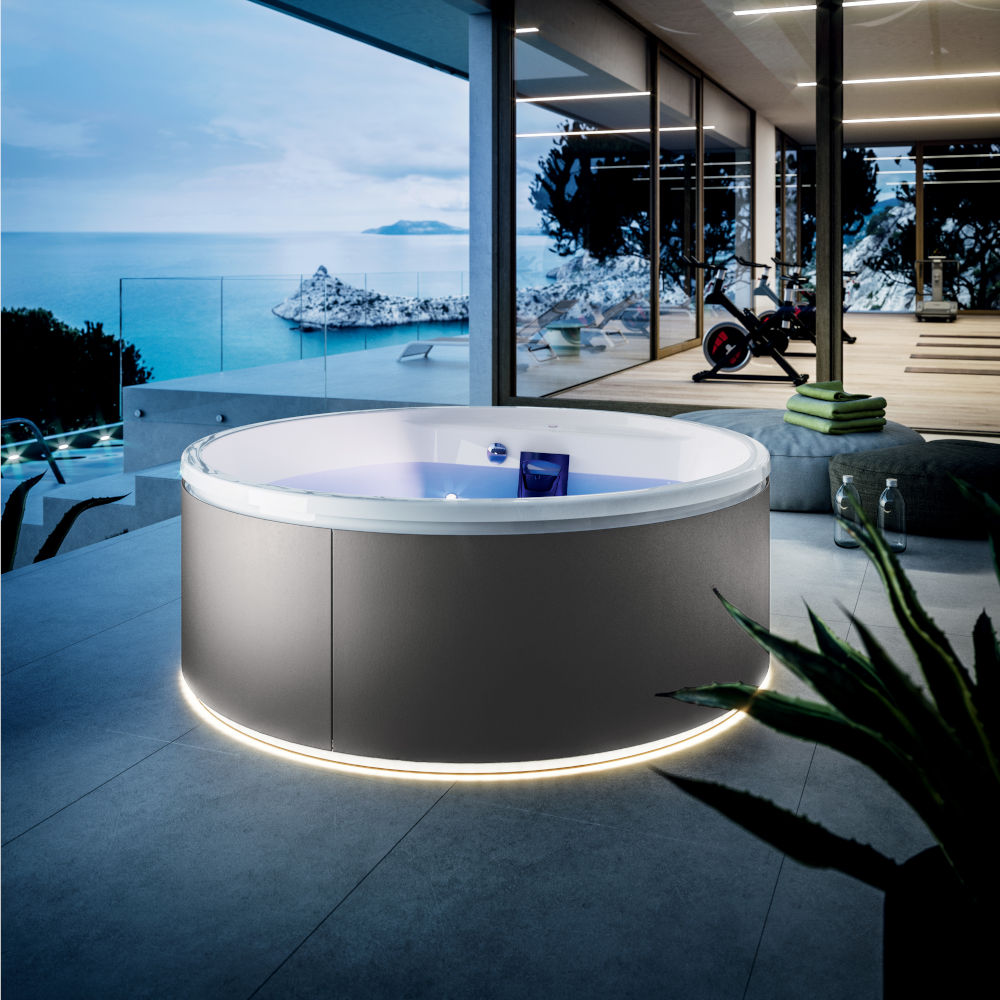 minipisicna acrilico circolare idromassaggio pannello ecoresina mawi spa 166 glass