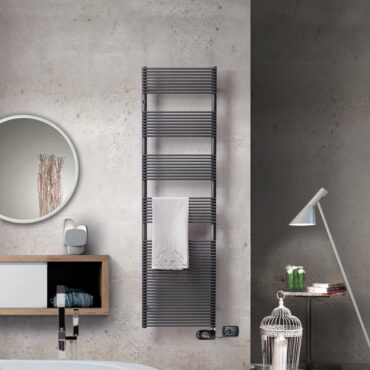 elektrischer handtuchwärmer design rohrförmig chromothermostat hego 13 deltacalor