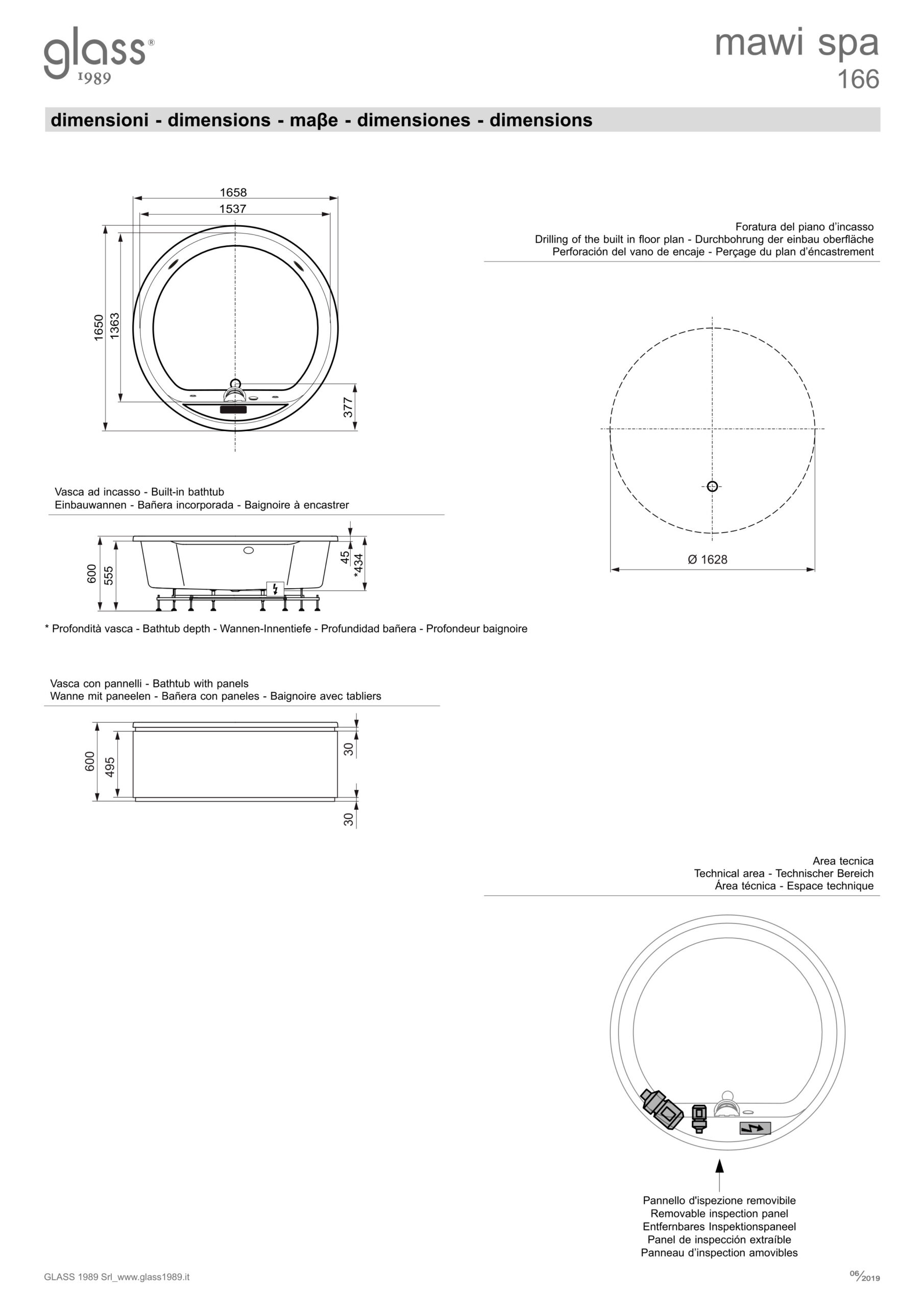 scheda tecnica minipiscina idromassaggio mawi spa 166 glass