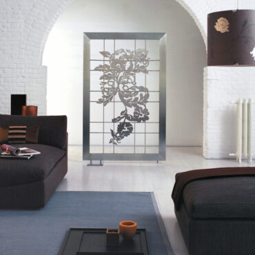 termoarredo elettrico decorato inox living peonia screen scirocco