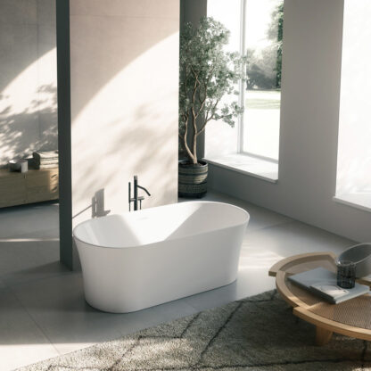 vasca da bagno acrilico design moderno bianco lucido panay glass