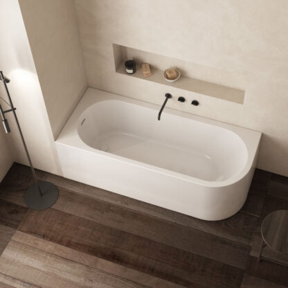 vasca da bagno angolare acrilico design bianco lucido daisy glass