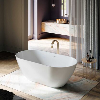 vasca da bagno design moderno freestanding mineralite plum glass