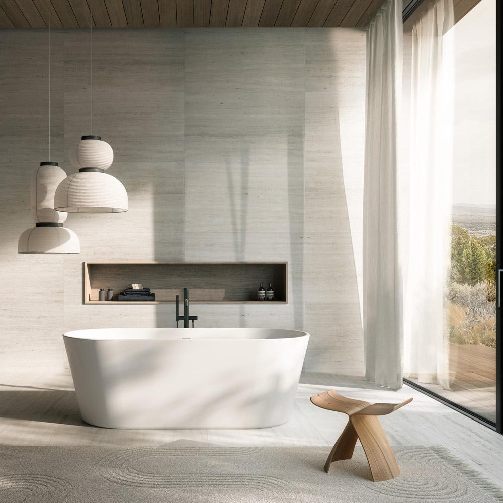 freestanding acrylic white bath tub modern design alchemy glass