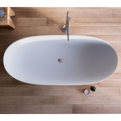 vasca da bagno freestanding design hardlite bianca piletta dettaglio bloom glass
