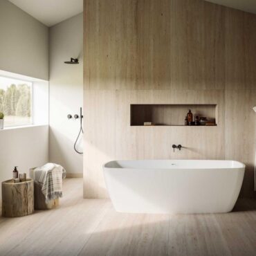 vasca da bagno freestanding design moderno mineralite bianca freya glass