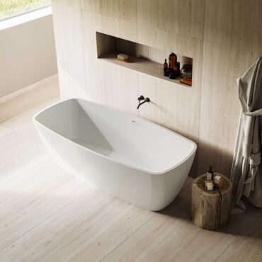 vasca da bagno freestanding mineralite bianca freya glass