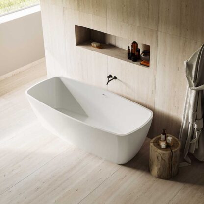 vasca da bagno freestanding mineralite bianca freya glass
