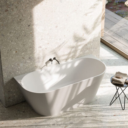 vasca da bagno mineralite bianca design moderno queen glass