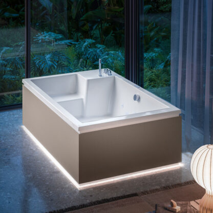 vasca idromassaggio acrilico pannellatura freestanding nubea 185 glass