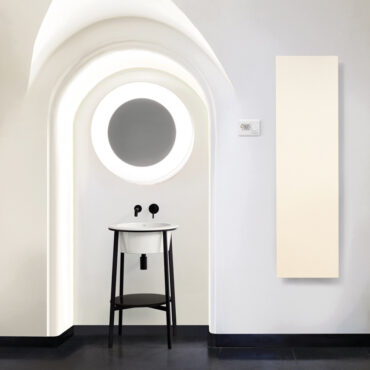 termoarredo elettrico a piastra radiante acciaio bianco sunshine energy scirocco