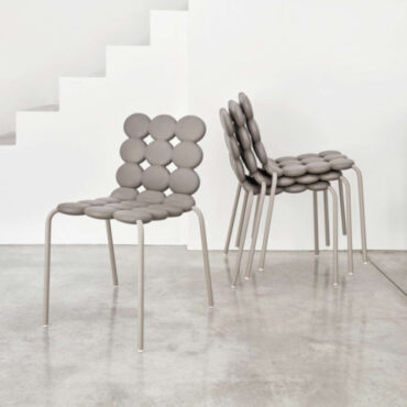 chaise en polyuréthane living office gris menthe geelli