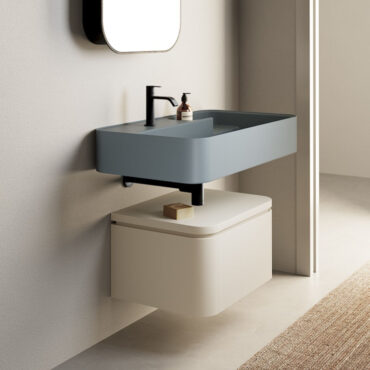 lavabo da appoggio o sospeso in ceramica colorato trama nic design