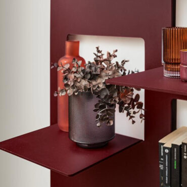 libreria in mettallo con scaffali living plane compar