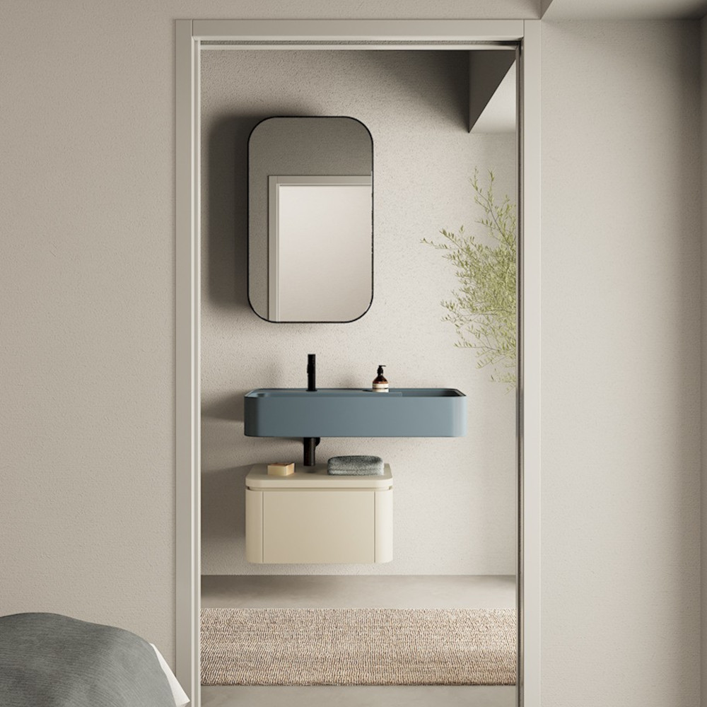 mobile da bagno in mdf laccato trama nic design