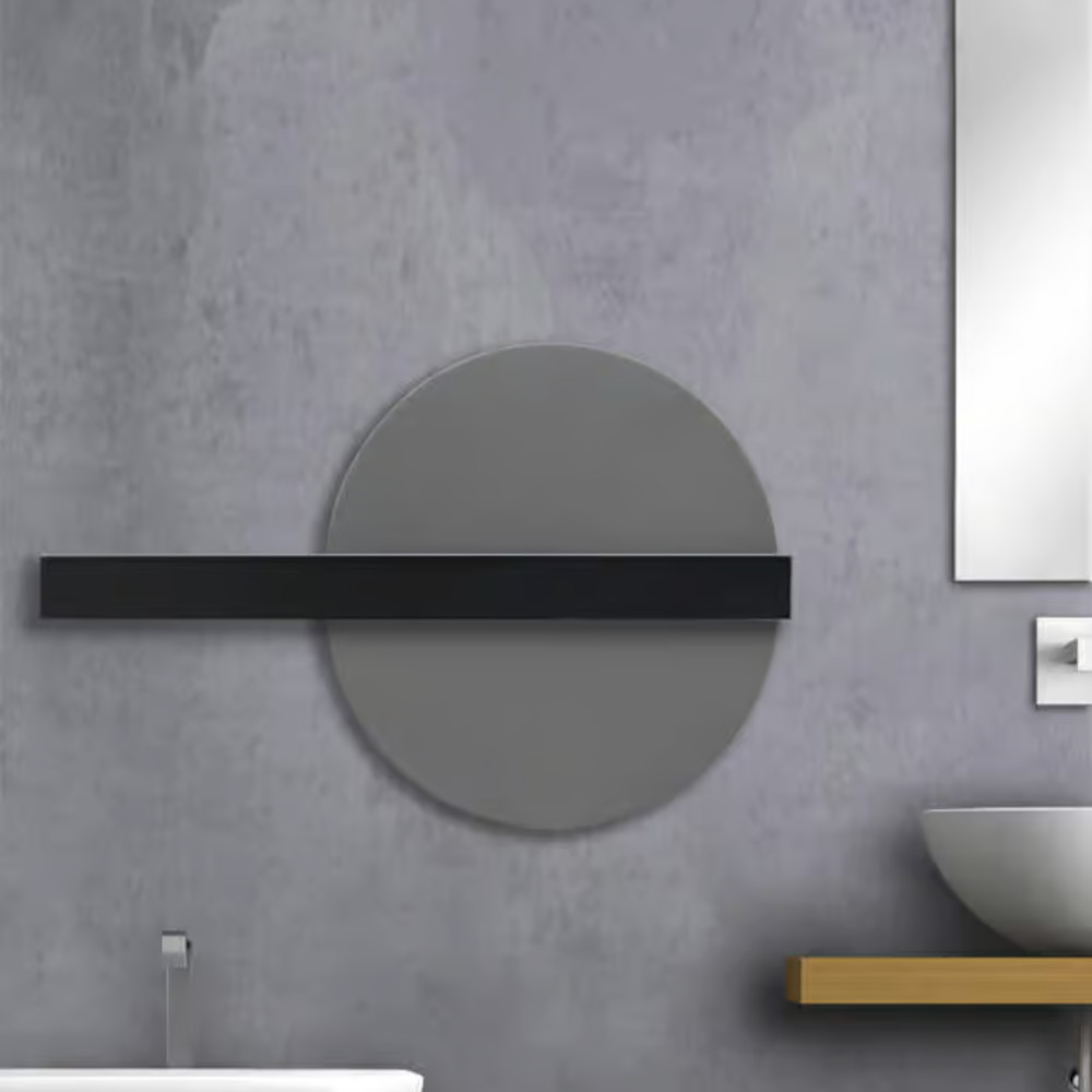 scaldasalviette idraulico con barra portasciugamani grigio geometrica brem