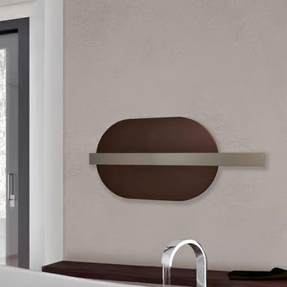 scaldasalviette idraulico con barra portasciugamani marrone geometrica brem