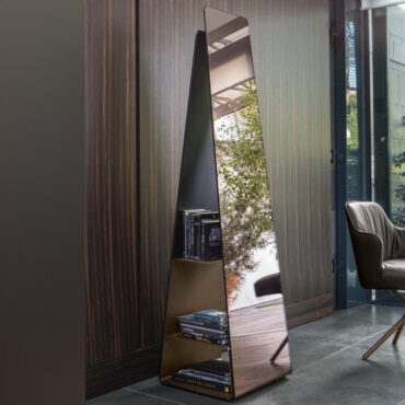 specchio con mensole metallo bronzo luxor compar