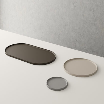 vassoio in ceramica portaoggetti trama ovale nic design