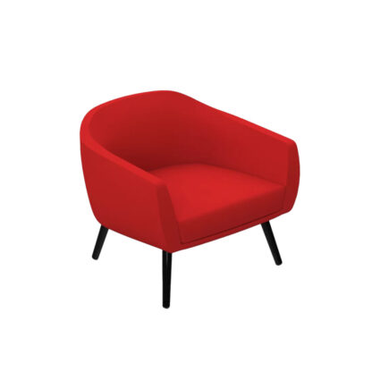 poltroncina lounge gambe in legno imbottita colorata sea shell luxy