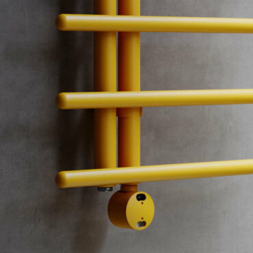 scaldasalviette elettrico tubolare design acciaio dettaglio pavone light caleido