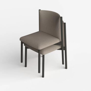 sedia in legno senza braccioli imbottita struttura nera frame in luxy
