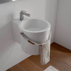 lavabo da appoggio o sospeso scarabeo serie bucket quadrato